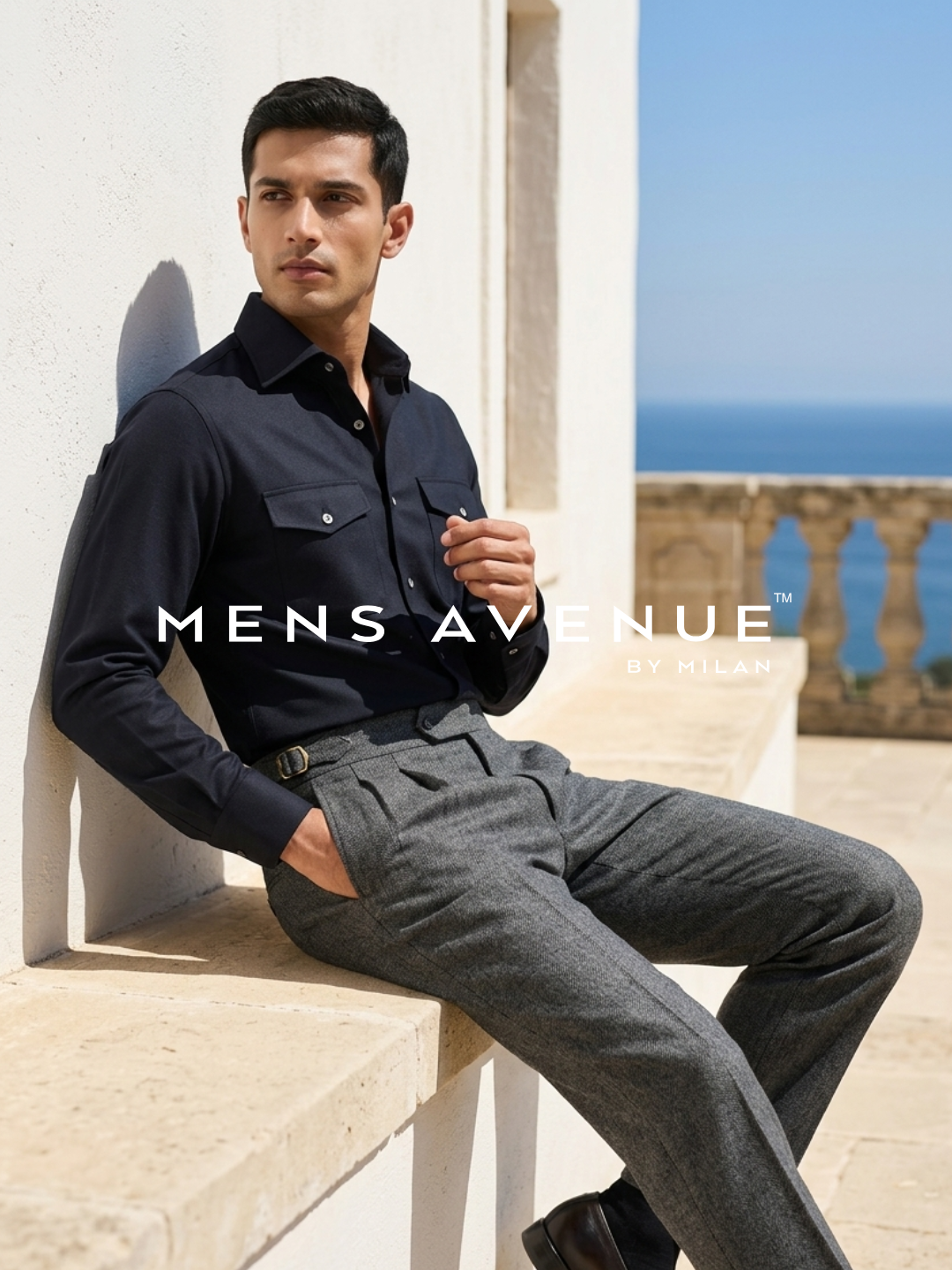 Charcoal Herringbone Suiting Trouser