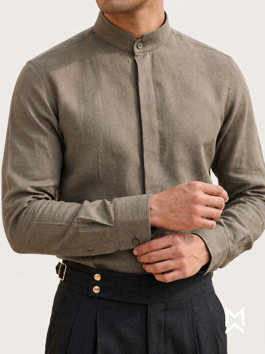 Ash Brown Linen Shirt