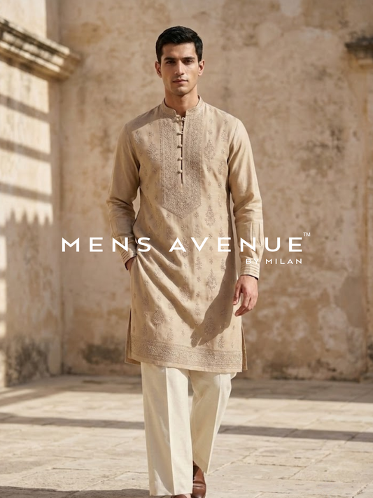 Sand Embroidered Kurta Set