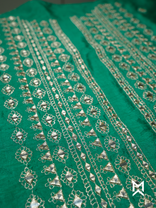 Emerald Green Zari Embroidered Kurta Set