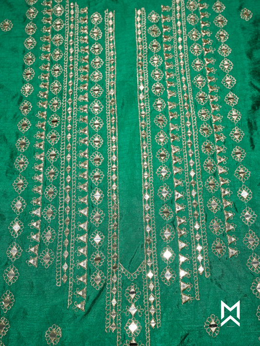 Emerald Green Zari Embroidered Kurta Set