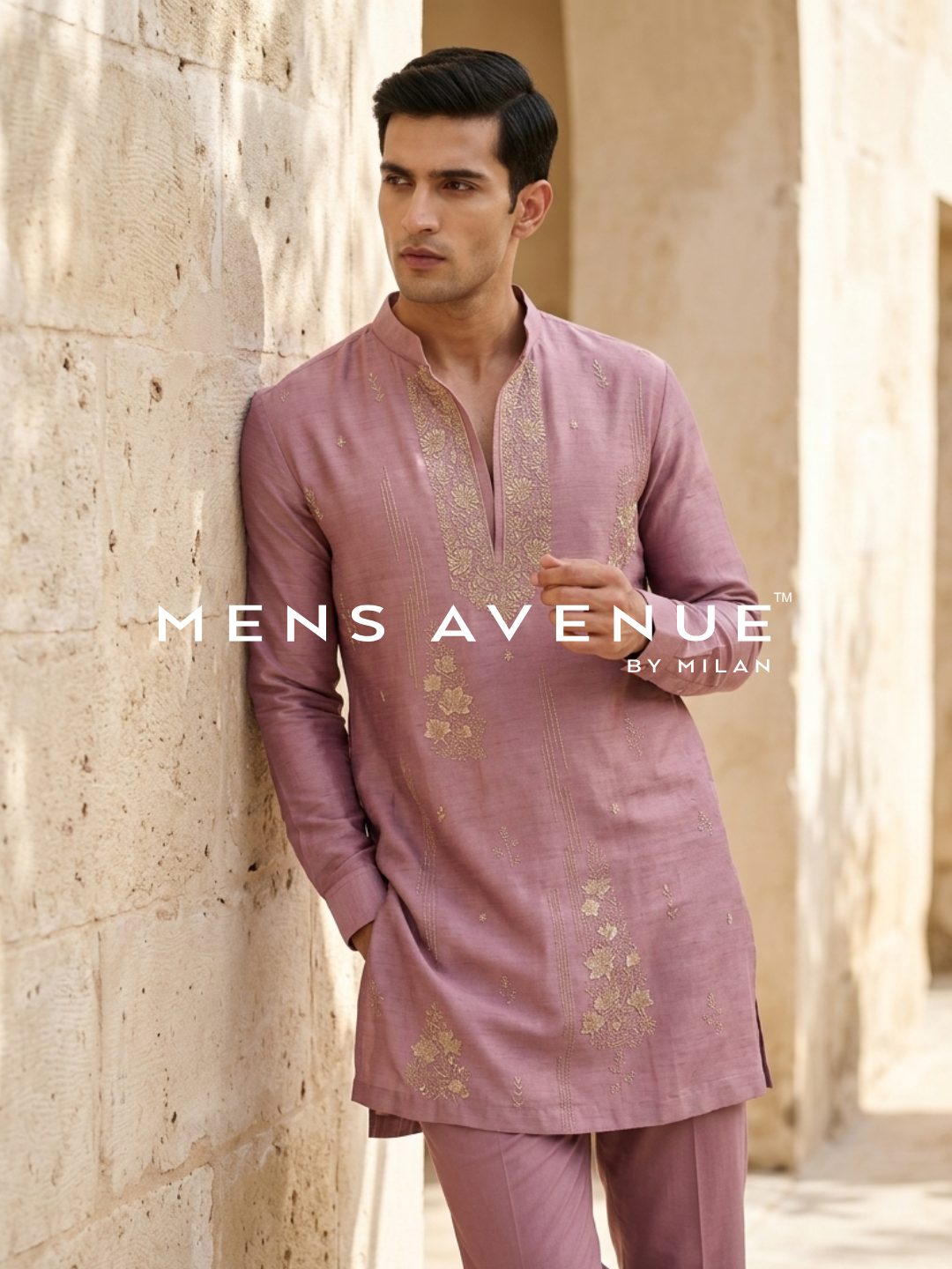 Purple Zari Embroidered Floral Kurta Set