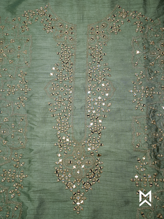 Sage Green Mirror Work Kurta Set