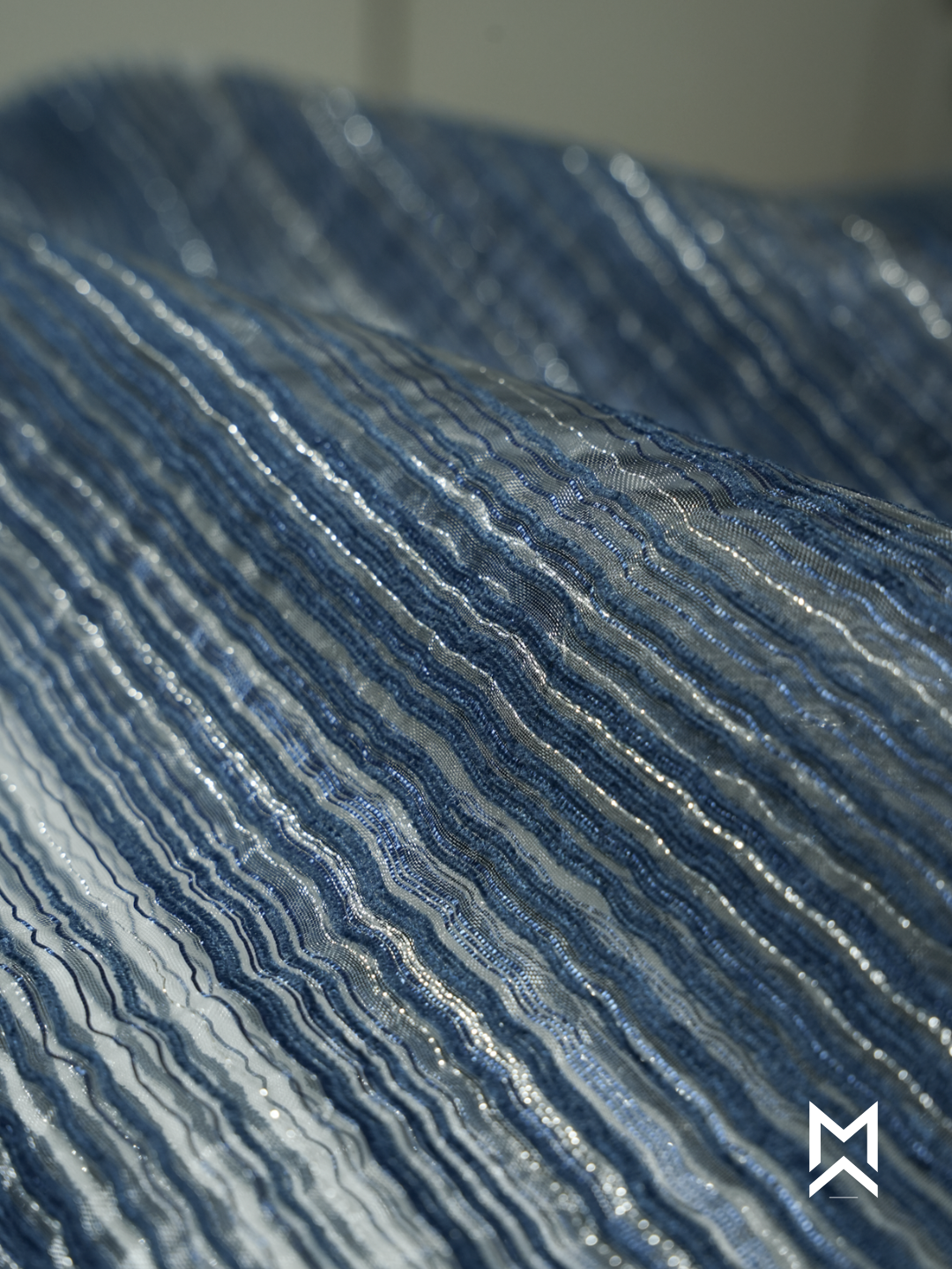 Blue Textured Stripe Kurta