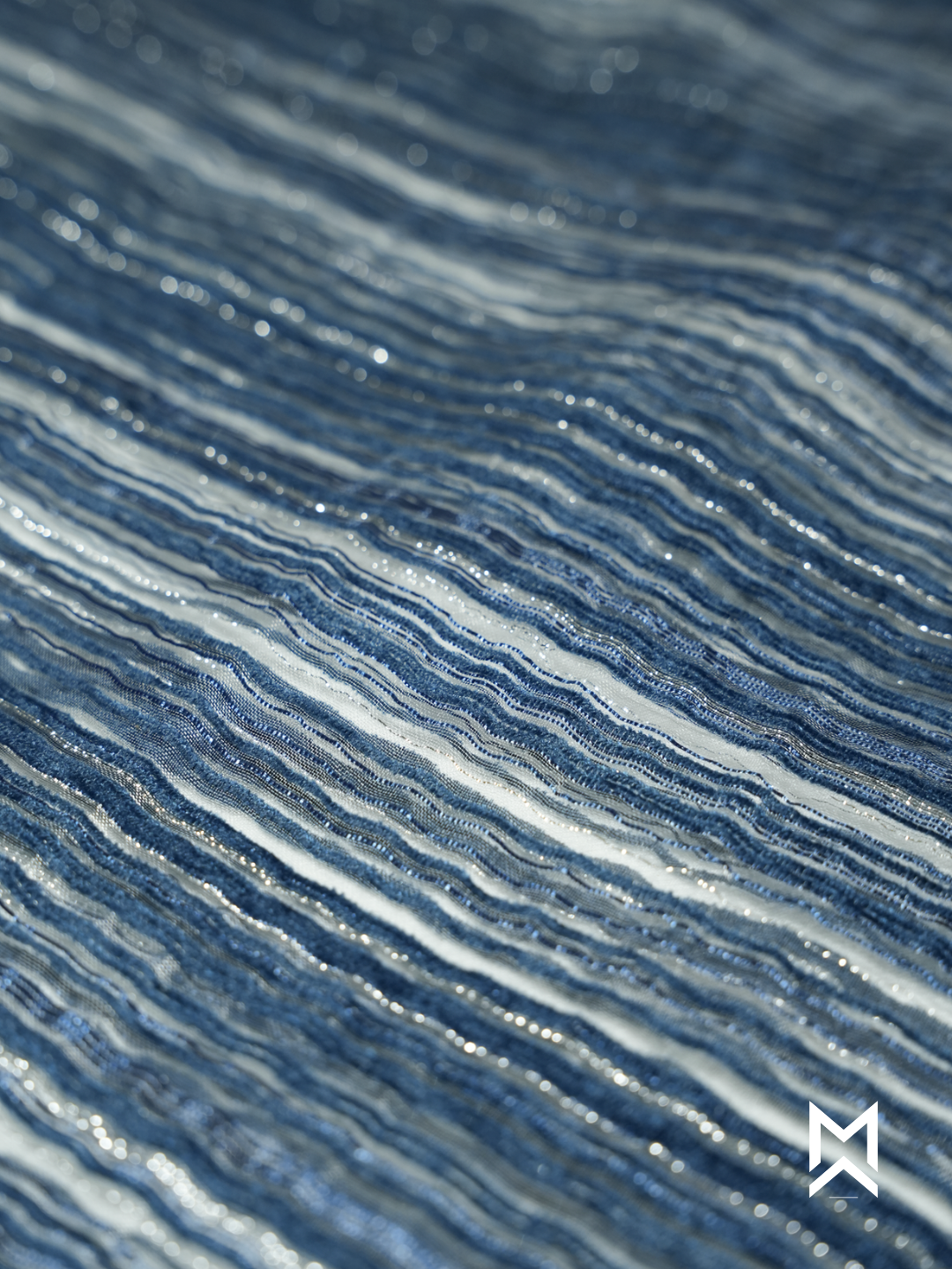Blue Textured Stripe Kurta