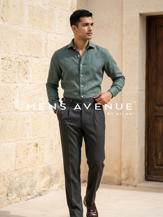 Phthalo Green Linen Shirt