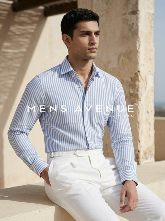 Blue Stripe Linen Shirt