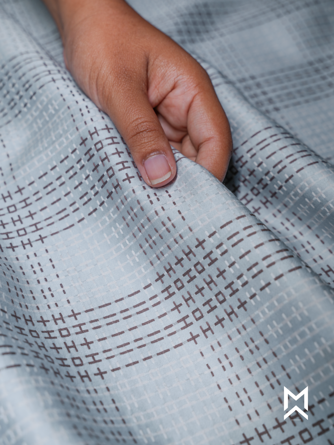 Blue Brown Jacquard Cotton Shirt