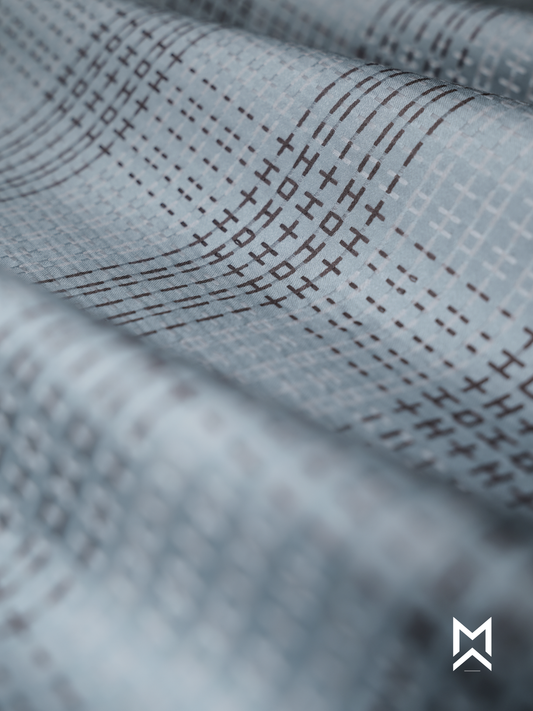 Blue Brown Jacquard Cotton Shirt