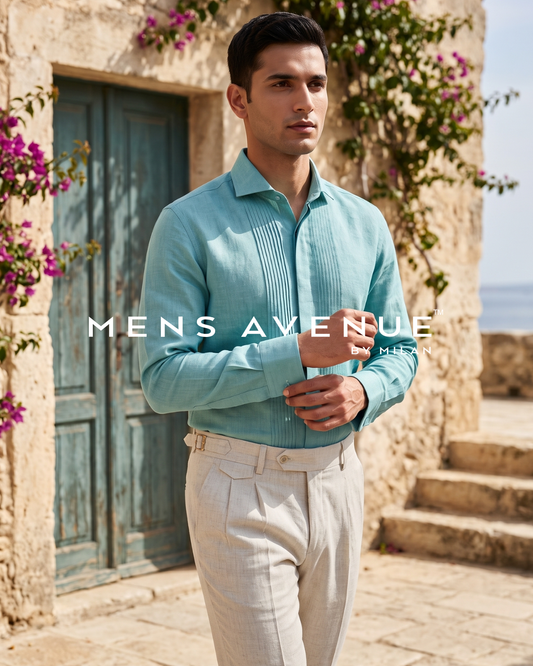 Pastel Turquoise Linen Shirt