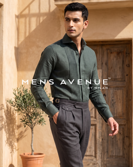Slate Green Linen Shirt