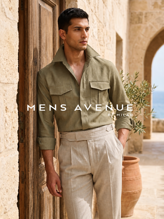Olive Haze Linen Shirt
