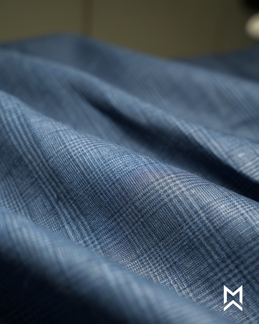 Blue Glen Checks Linen Shirt