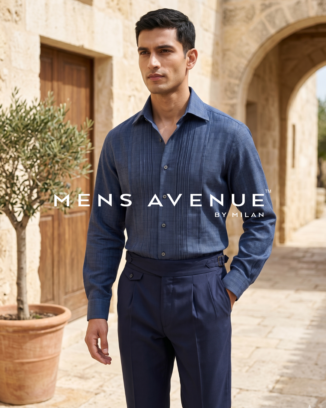 Blue Glen Checks Linen Shirt
