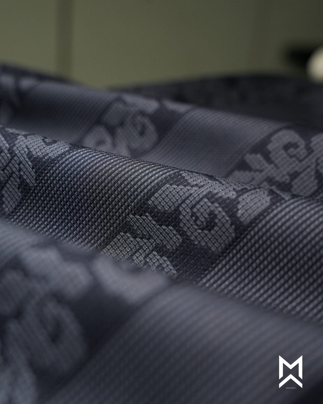 Navy Jacquard Cotton Shirt