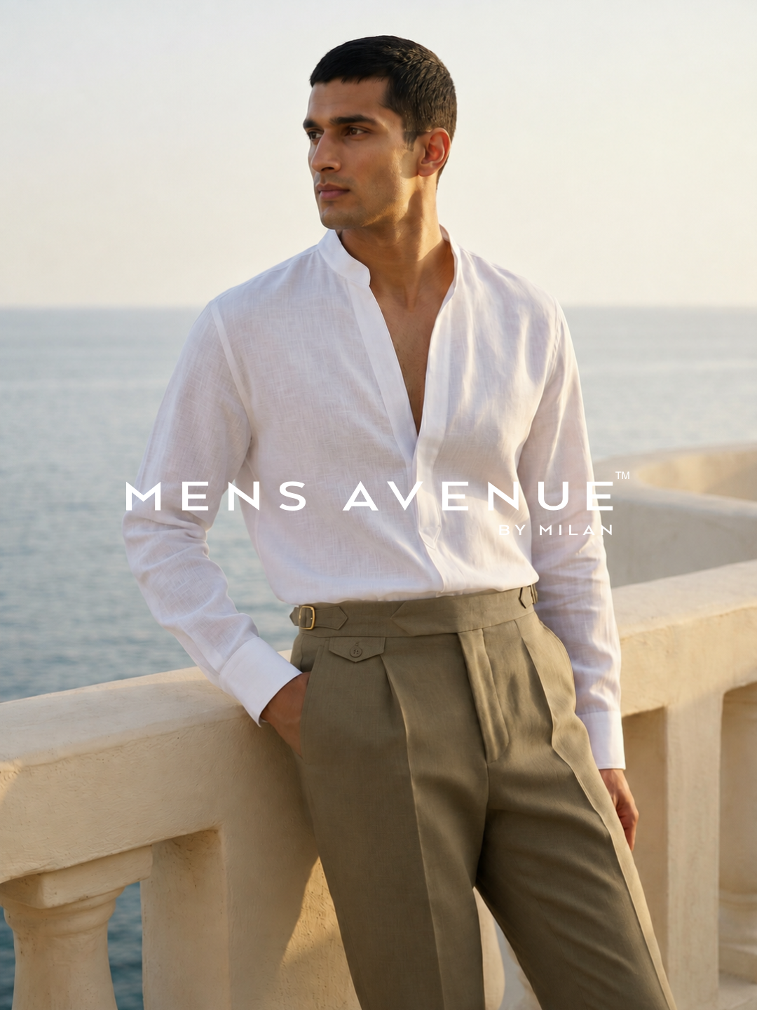 Khaki Solid Suiting Trouser