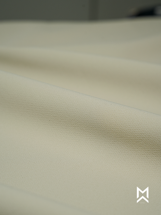 Cream Solid Imported Trouser