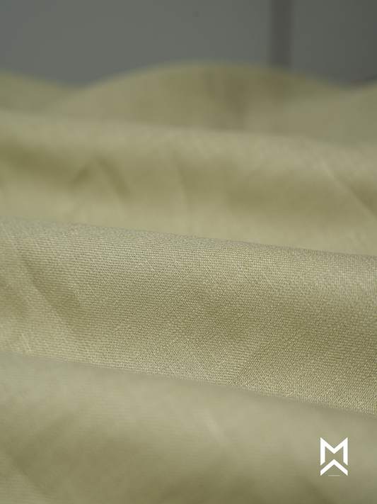 Khaki Solid Linen Trouser