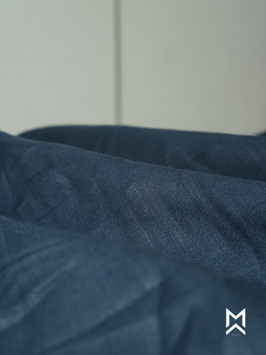 Navy Solid Linen Trouser