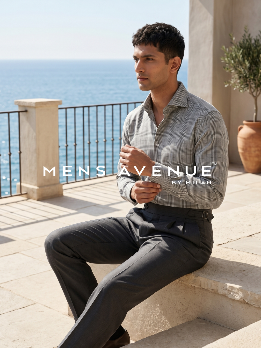 Black Solid Suiting Trouser