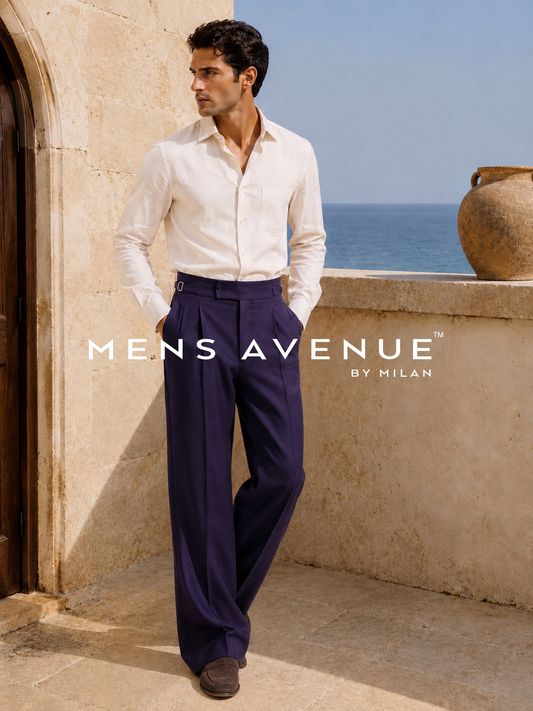 Purple Solid Korean Trouser