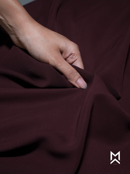 Burgundy Solid Korean Trouser