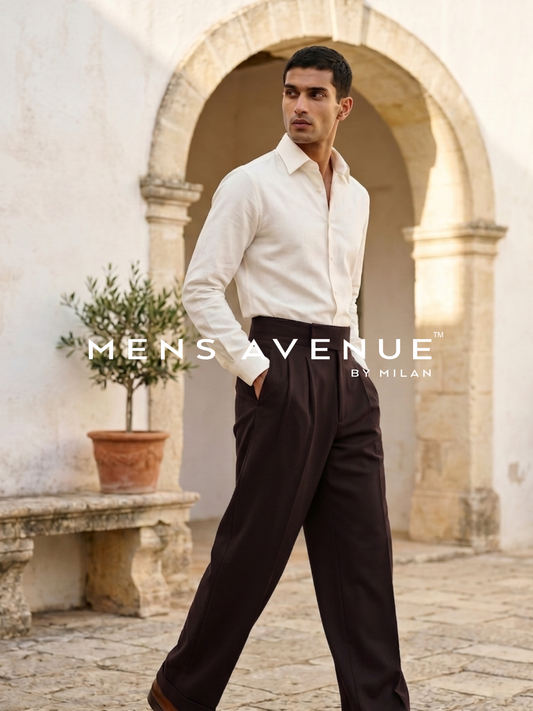 Burgundy Solid Korean Trouser