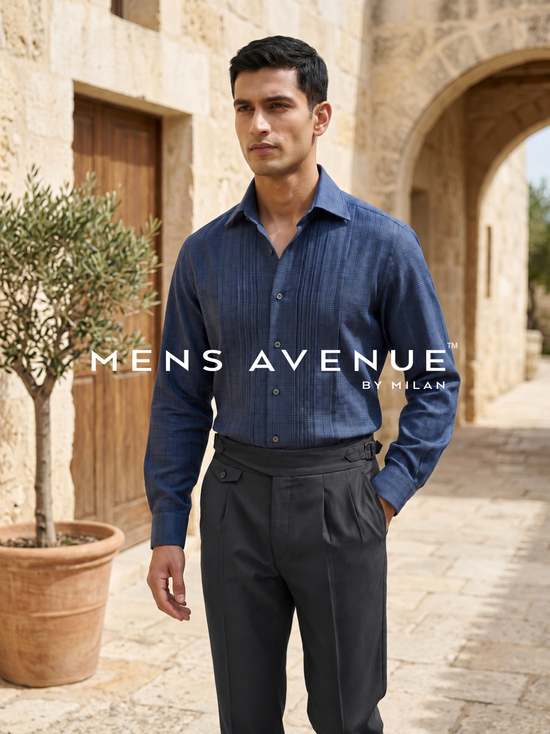 Navy Solid Suiting Trouser