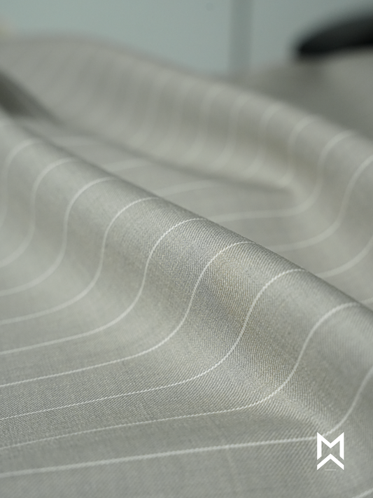 Beige Chalk Pinstripe Trouser