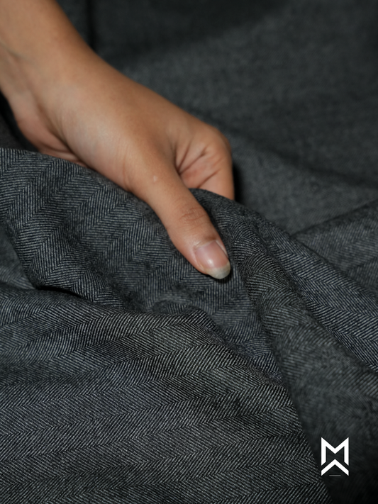Charcoal Herringbone Suiting Trouser