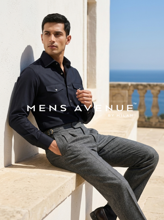 Charcoal Herringbone Suiting Trouser
