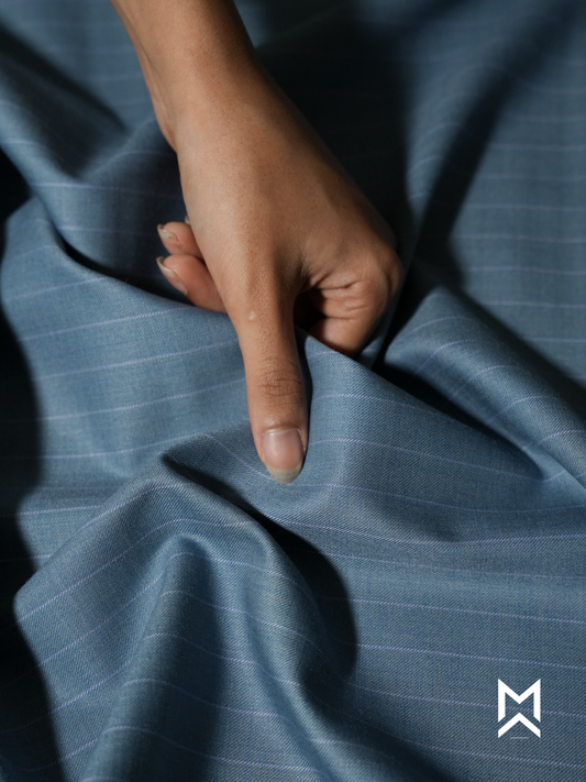 Steel Blue Chalk Pinstripe Trouser