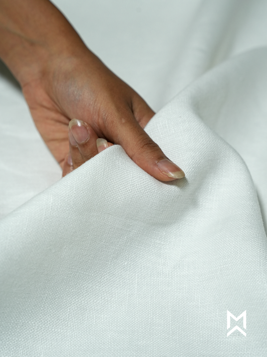 Ivory Solid Linen Trouser